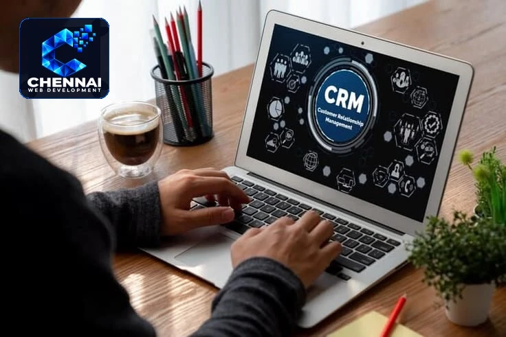 CRM software interface for customer records, sales opportunities and follow-up management